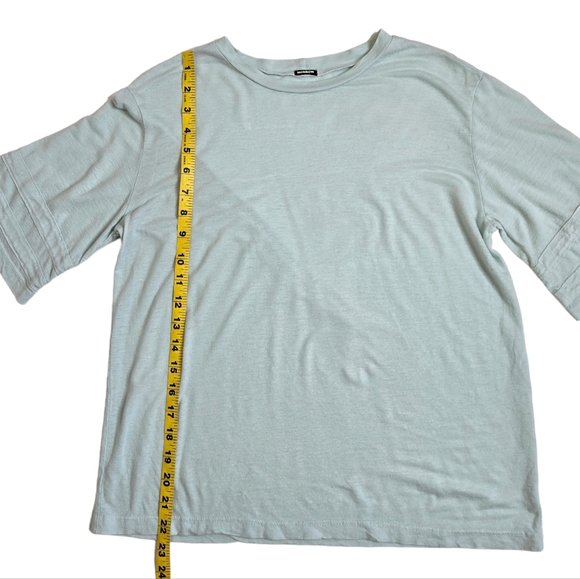 Monrow boxy light sea foam green semi sheer oversized half sleeve t-shirt small - Picture 5 of 7